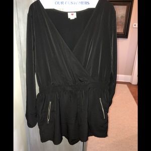 Black long sleeve romper